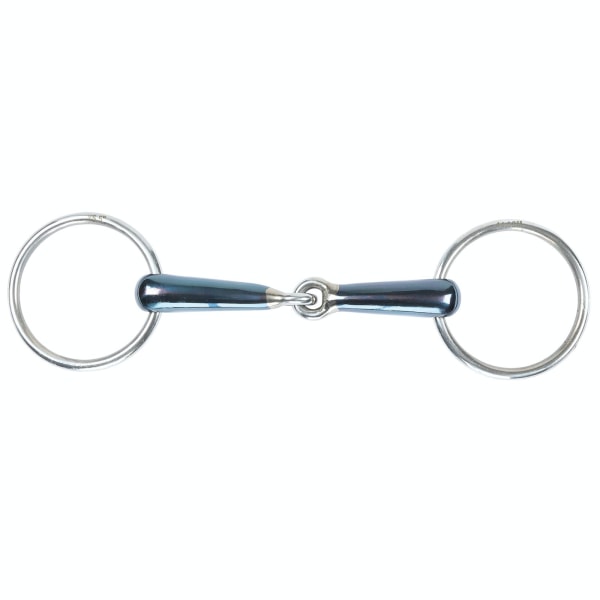 Shires Sweet Iron Hollow Mouth Horse Lös Ring Snaffle Bit 4.5 Blue 4.5in