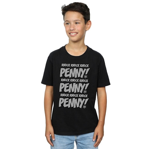 The Big Bang Theory Boys Knock Knock Penny Bomull T-shirt 5-6 år Black 5-6 Years