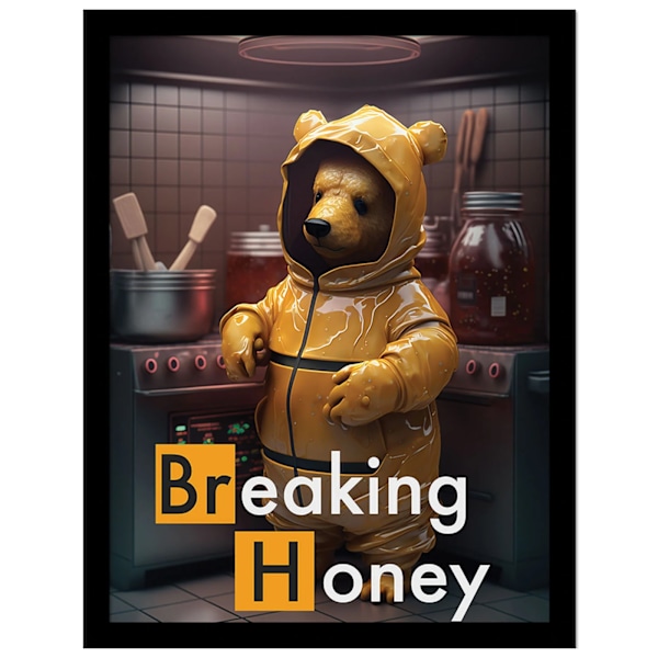 Ada Ingram Breaking Honey inramad affisch 40cm x 30cm grå/gul Grey/Yellow 40cm x 30cm
