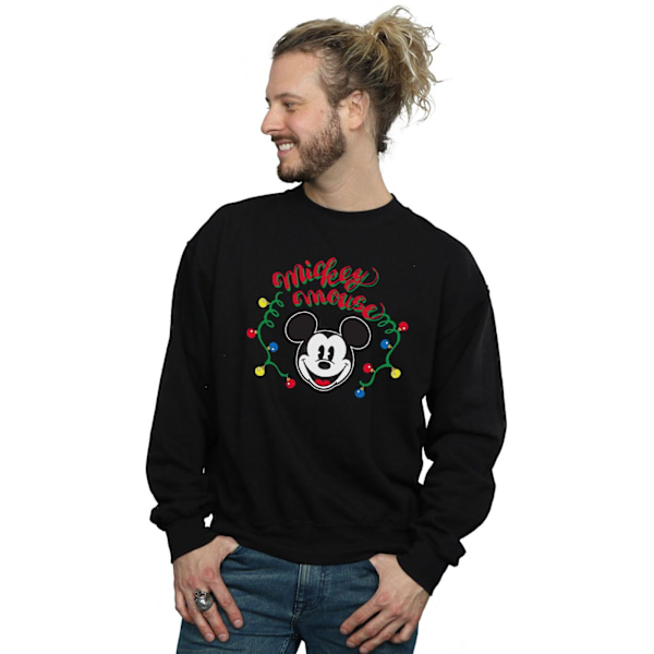 Disney Herr Mickey Mouse Julgransljus Sweatshirt 4XL B Black 4XL