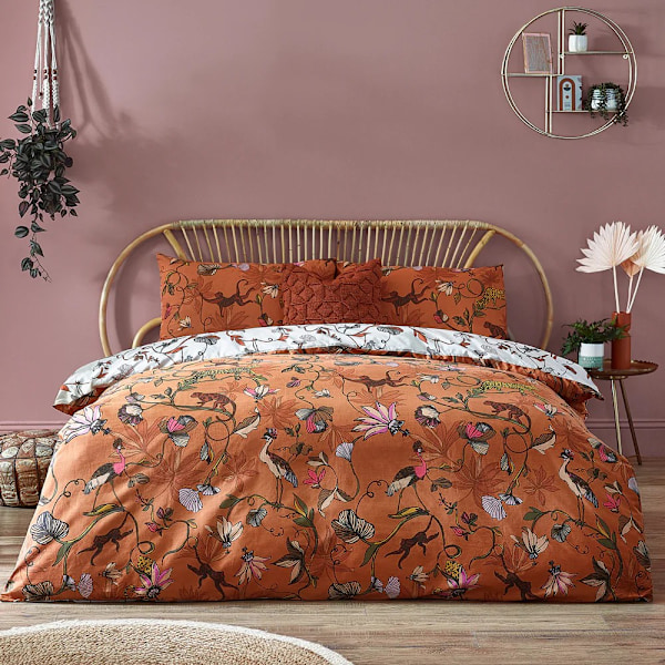 Furn Wildlings Tropical Påslakan Set Dubbel Varm Sienna Warm Sienna Double