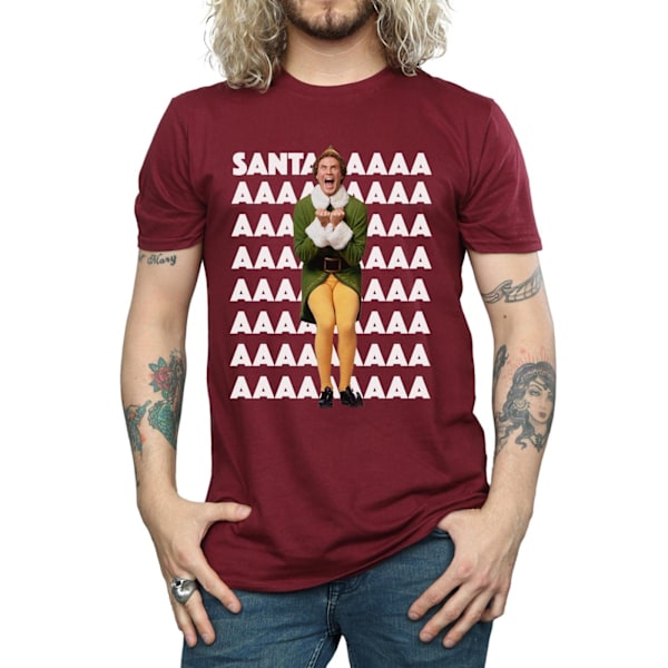 Elf Herr Buddy Santa Scream T-shirt XXL Bourgogne Burgundy XXL