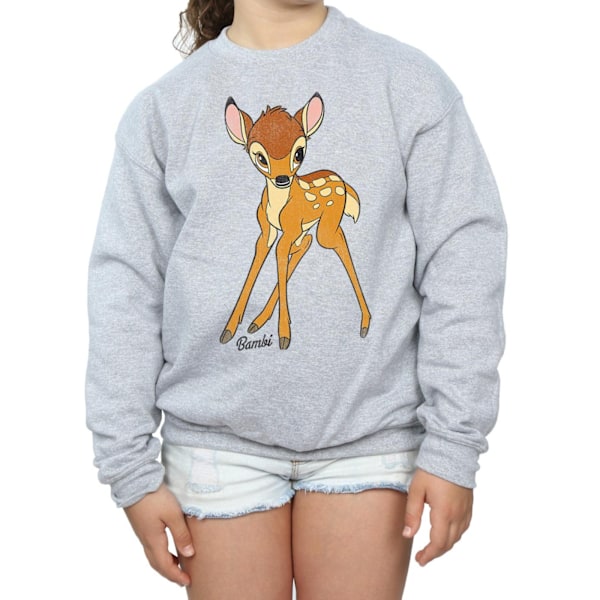 Bambi Girls Classic Cotton Sweatshirt 5-6 år Sports Grey Sports Grey 5-6 Years