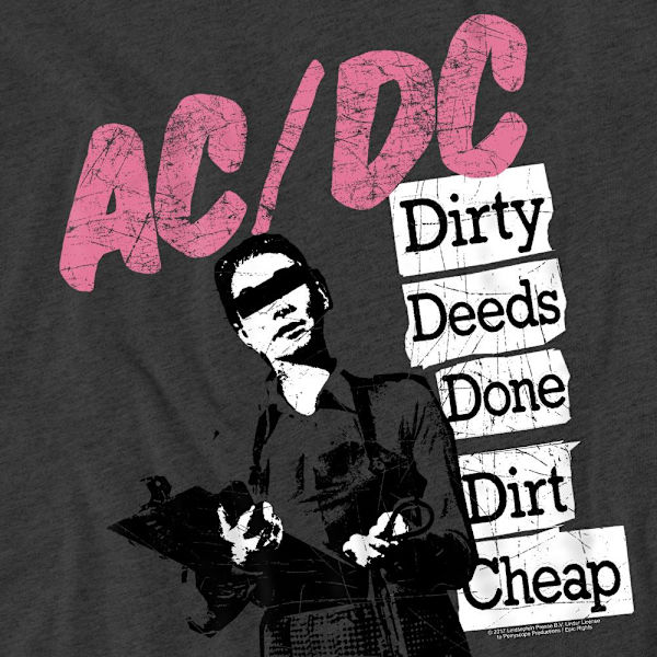 AC/DC Unisex Vuxen Dirty Deeds T-Shirt XL Kolgrå Charcoal XL