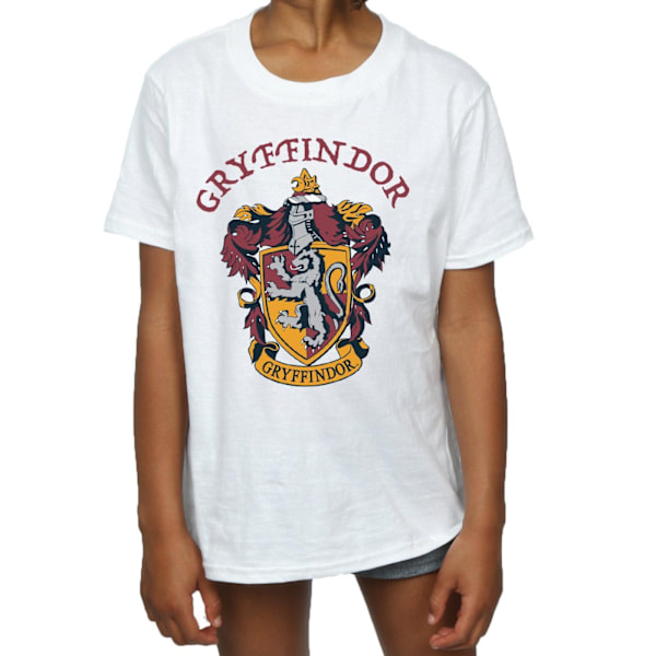 Harry Potter T-shirt i bomull för flickor, Gryffindor, 7-8 år, vit White 7-8 Years