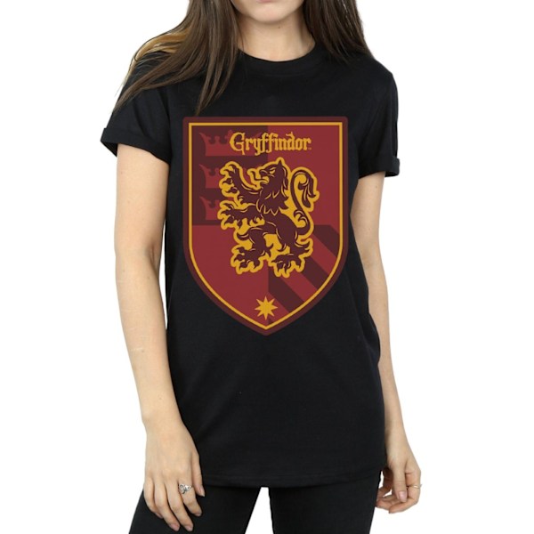 Harry Potter Dam/Kvinnor Gryffindor Crest Flat Cotton Boyfrie Black L