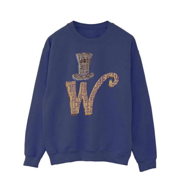 Willy Wonka Herr W Logo Hat Sweatshirt 3XL Marinblå Navy Blue 3XL