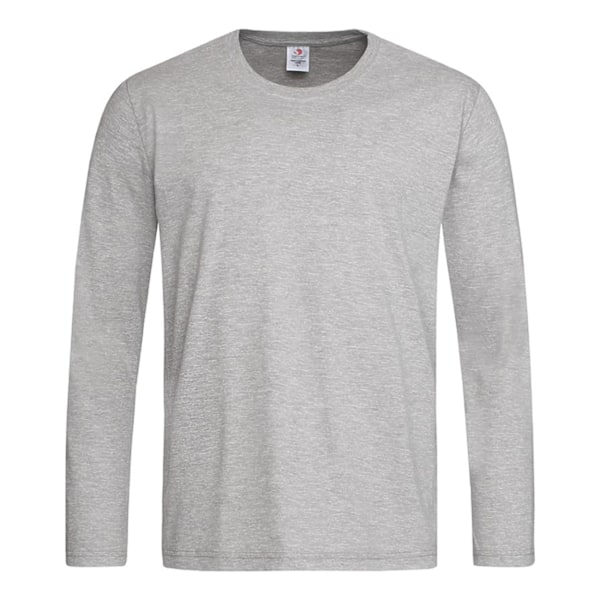 Stedman Classic Long Sleeved Tee L Heather Grey för män Heather Grey L