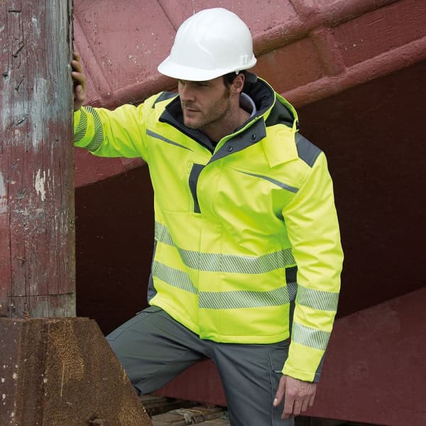 Result Safeguard Herr Dynamisk Hi-Visibility Softshell Arbetsrock Yellow 2XL