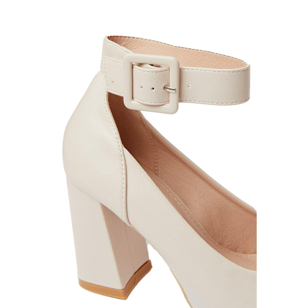 Faith Dam/Damer Celine Höga Blockklack Pumps 8 UK Beige Beige 8 UK