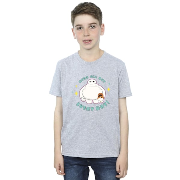 Disney Boys Big Hero 6 Baymax Hugs Everyday T-Shirt 7-8 år S Sports Grey 7-8 Years