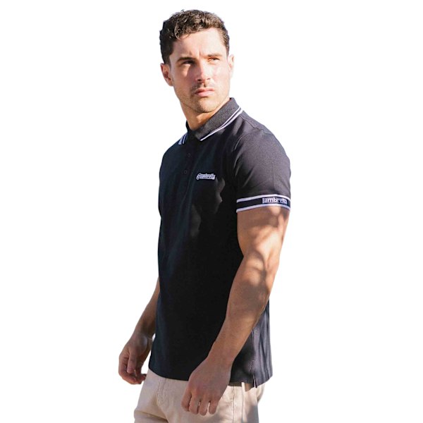 Lambretta Herr SS25 Märkes Polo Tröja med Ärm 4XL Marinblå Navy 4XL