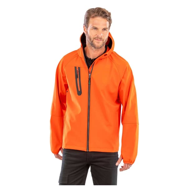 Result Recycled Herr Tryckt Återvunnen 3-lagers Casual Soft Shell Orange/Navy XL