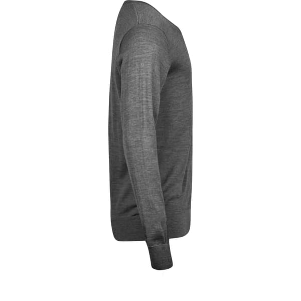 Tee Jays Herr Stickad V-ringad Tröja 2XL Grå Melange Grey Melange 2XL