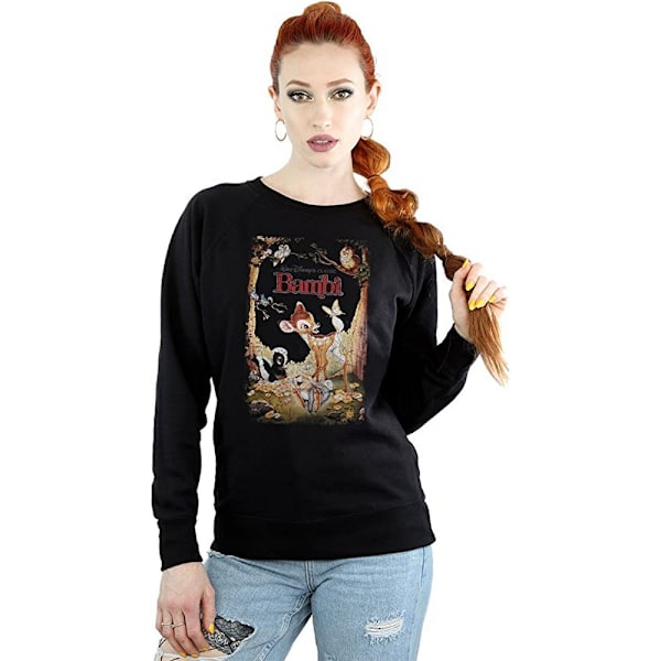 Bambi Dam/Dam Retro Poster Sweatshirt L Svart Black L
