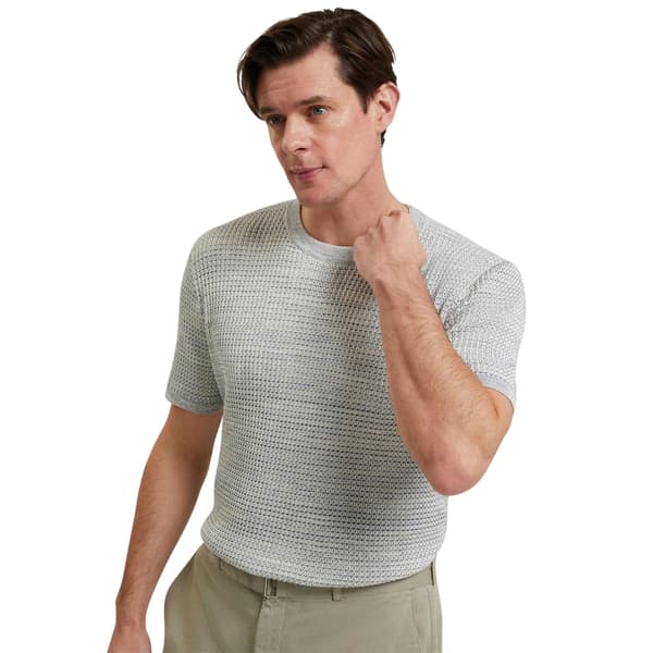 Ted Baker Herr Texturerad Regular T-shirt XXL Vit/Blå White/Blue XXL
