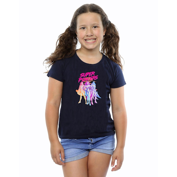 DC Comics Girls Super Powers Neon Tropics Bomull T-shirt 12-13 Navy Blue 12-13 Years