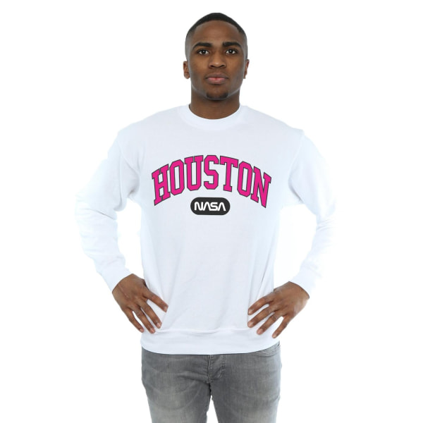 NASA Herr Houston Collegiate Sweatshirt L Vit White L
