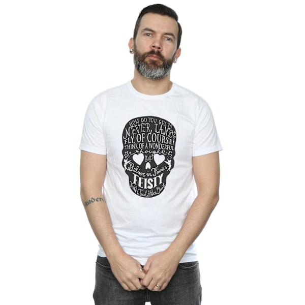 Disney Mens Tinker Bell Skull T-Shirt S Vit White S