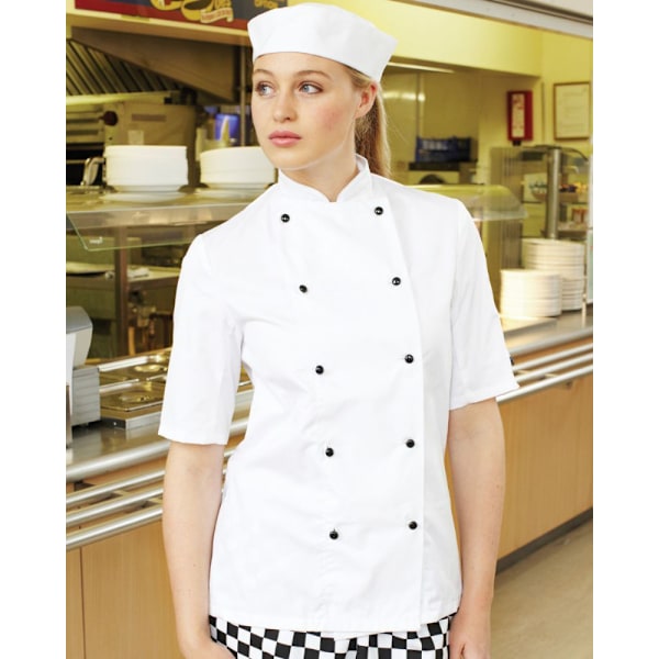 Dennys Dam/Dam Lightweight Kortärmad Kockjacka / Kockkläder 2XL Vit White 2XL