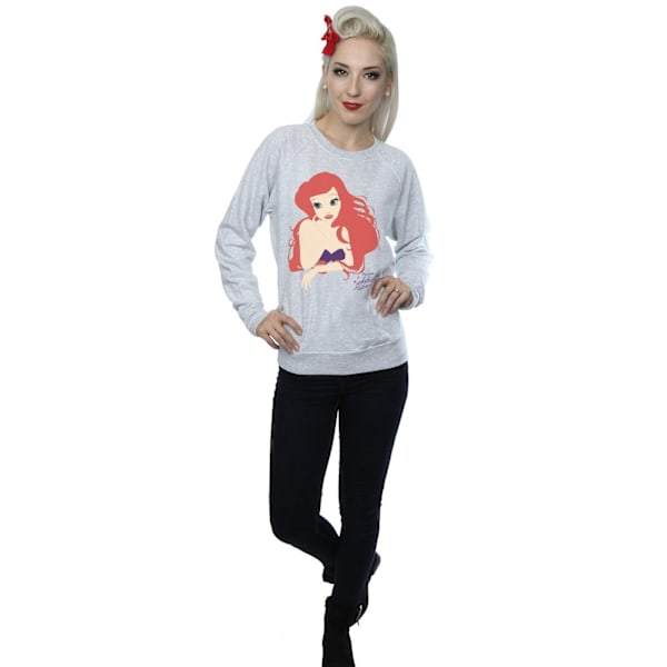 Disney Princess Dam sweatshirt för kvinnor/damer med Ariel-silhuett, XL, gråmelerad Heather Grey XL