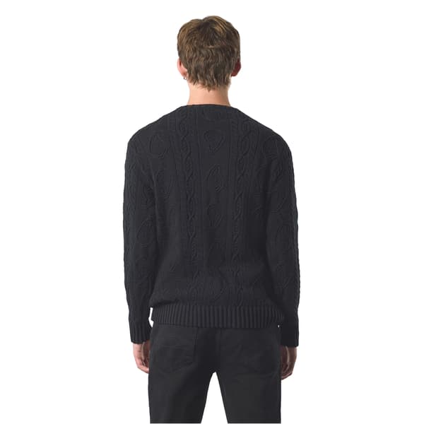 Pretty Green Herr Marylebone Kabelstickad Långärmad Tröja Black M