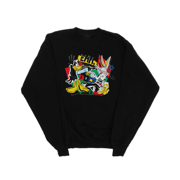 Looney Tunes Dam/Damer Skrot Collage Sweatshirt XXL Svart Black XXL
