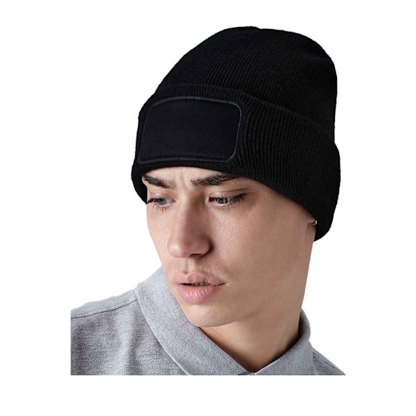 Beechfield Original Återvunnen Vävd Patch Beanie One Size Svart Black One Size