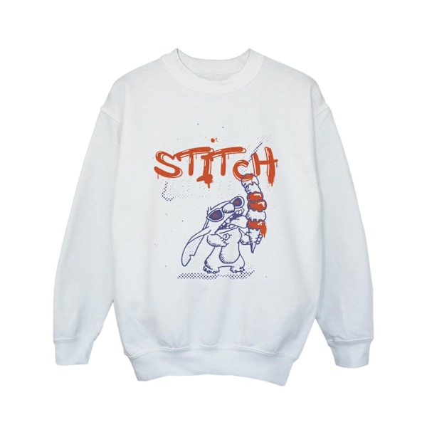 Disney Girls Lilo & Stitch Glassar Sweatshirt 9-11 År Vit White 9-11 Years