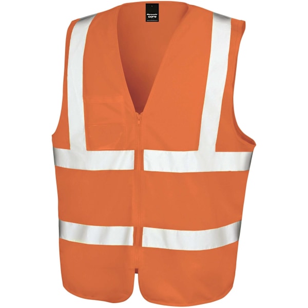SAFE-GUARD by Result Unisex Vuxen Dragked Hi-Vis Väst L-XL Orange Orange L-XL