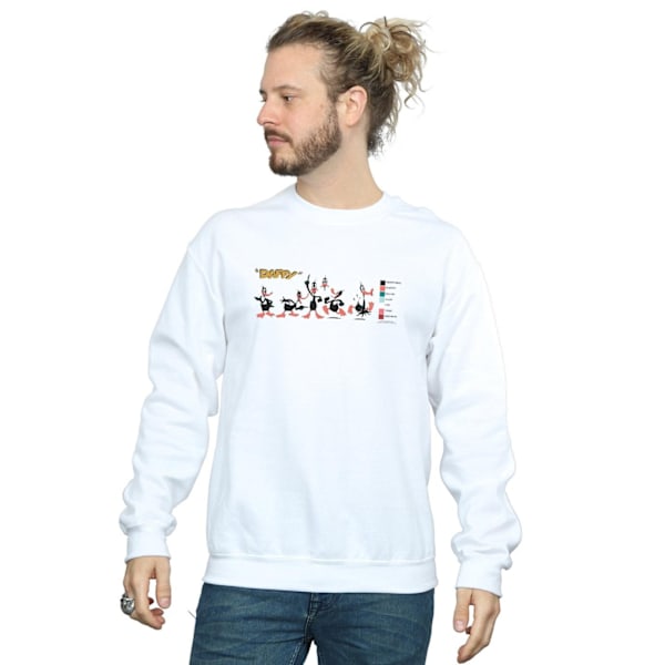 Looney Tunes Herr Daffy Duck Färgkod Sweatshirt M Vit White M