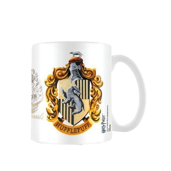 Harry Potter Hufflepuff Crest Mugg En Storlek Vit/Gul/Marinblå White/Yellow/Navy One Size