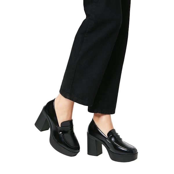 Faith Dam/Dam Cash Chunky Högklackade Penny Loafers 4 UK Svart Black 4 UK
