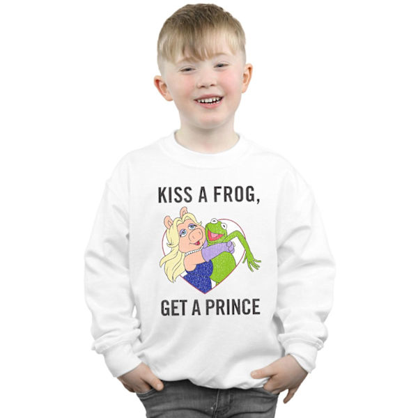 Disney Boys The Muppets Kiss A Frog Sweatshirt 7-8 År Vit White 7-8 Years