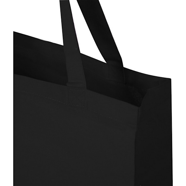 Madras återvunnen bomullsgusseted tote väska en storlek solid svart Solid Black One Size
