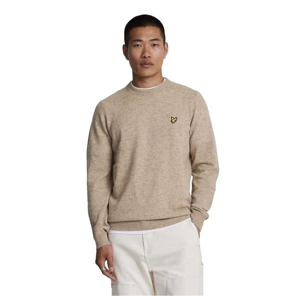 Lyle & Scott Herrtröja i lammull med rund hals L Brun Brown L