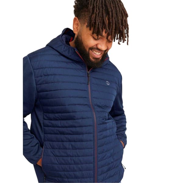 Jack And Jones Herr Quiltad Ribbad Mudd Plus Pufferjacka 4XL Navy Blazer 4XL