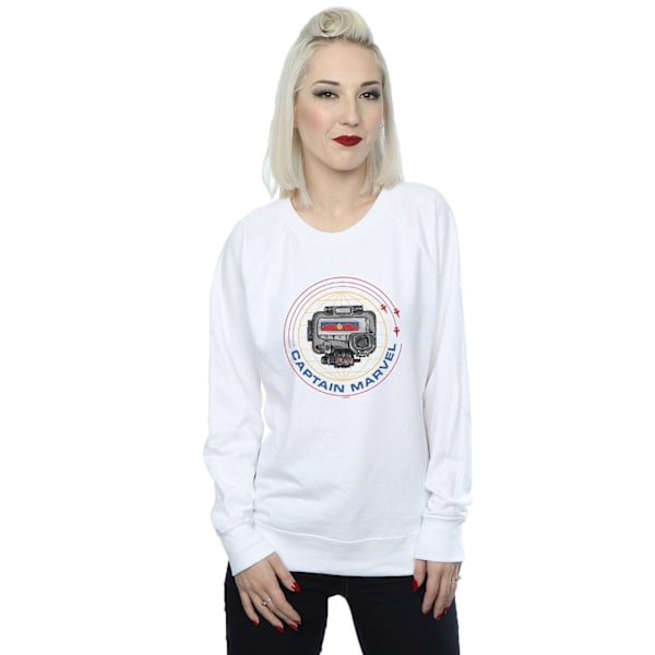 Marvel Dam/Kvinnor Captain Marvel Pager Sweatshirt L Vit White L