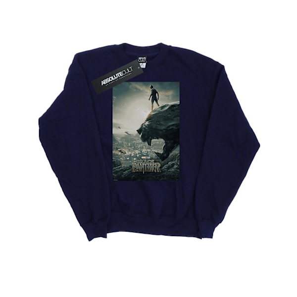 Marvel Herr Svart Panther Poster Sweatshirt S Marinblå Navy Blue S