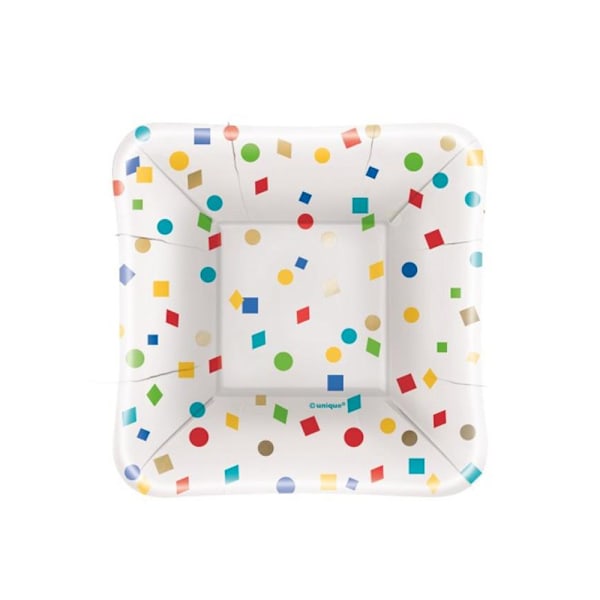 Unika festpapperskonfetti aptitretare tallrikar (förpackning om 8) En storlek Vit/Röd/Grön White/Red/Green One Size