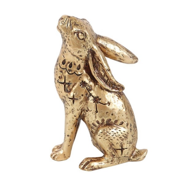 Something Different Midnatts Hare Resin Prydnad En Storlek Guld Gold One Size