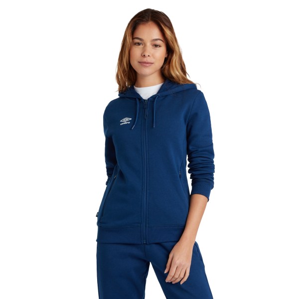 Umbro Dam/Ladies Club Fritid Hoodie med dragkedja XXL Marin/Vit Navy/White XXL