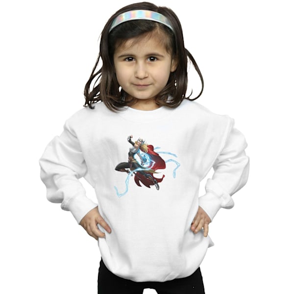 Marvel Girls The Mighty Thor Goddess Of Thunder Sweatshirt 12-1 White 12-13 Years