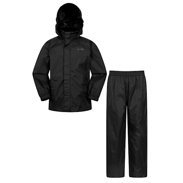 Mountain Warehouse Barn/Barn Pakka Vattentät Jacka Och Byxa Black 11-12 Years