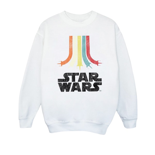 Star Wars T-shirt för flickor, regnbåge, 7-8 år, vit White 7-8 Years