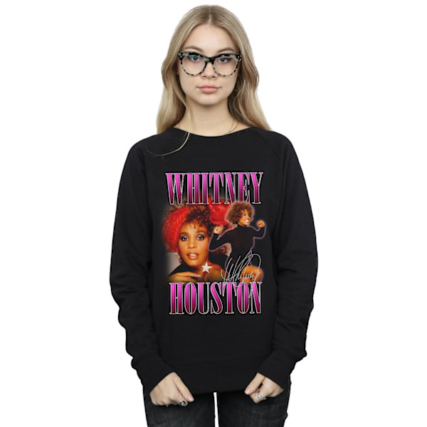 Whitney Houston Dam/Kvinnor Signatur Homage Sweatshirt L Bla Black L