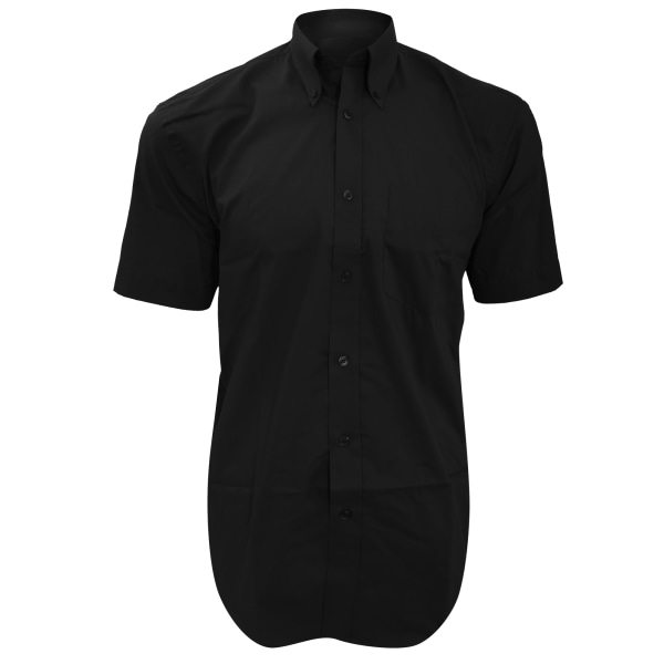 Kustom Kit Herr Kortärmad Corporate Oxford Skjorta 21 tum Svart Black 21inch