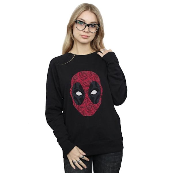 Marvel Dam Deadpool Head Of Roses Sweatshirt XL Svart Black XL