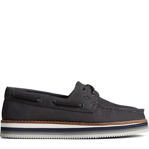 Sperry Womens/Ladies Authentic Original Stacked Leather Boat Sh Black 4 UK
