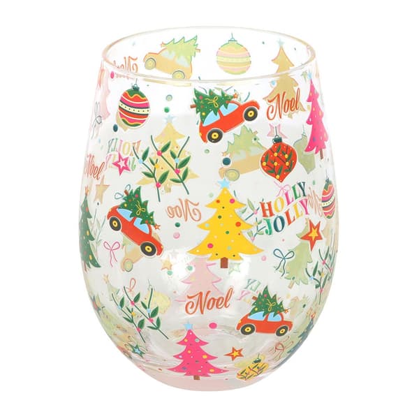 Something Different Nostalgisk Jul Glas utan Fot med Tryck Multicoloured One Size